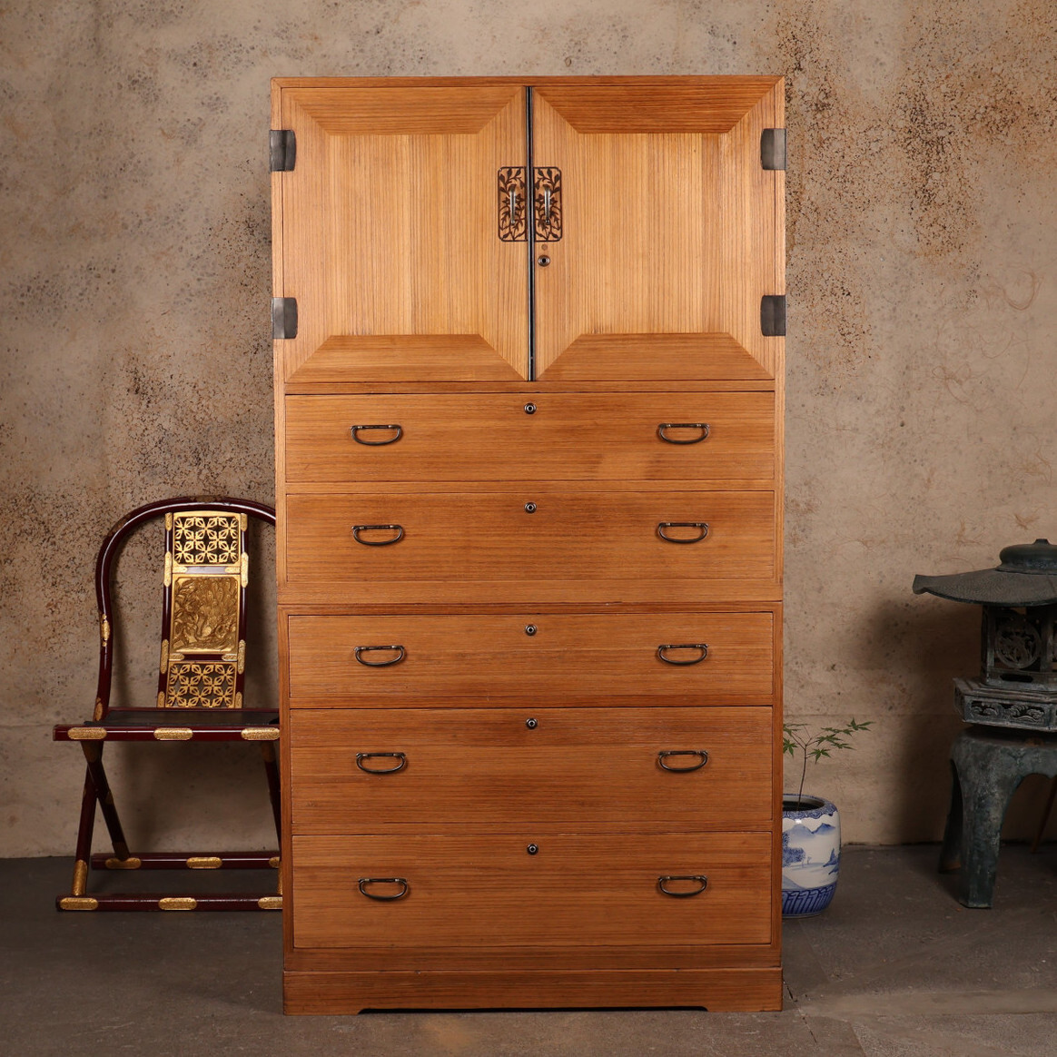 Antique Japanese Kitchen Chest (Mizuya Tansu 